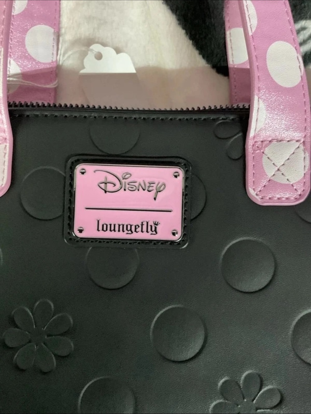 Disney Black Tote Bag with Pink Minnie Mouse Bow Accents - Picture 4 of 8